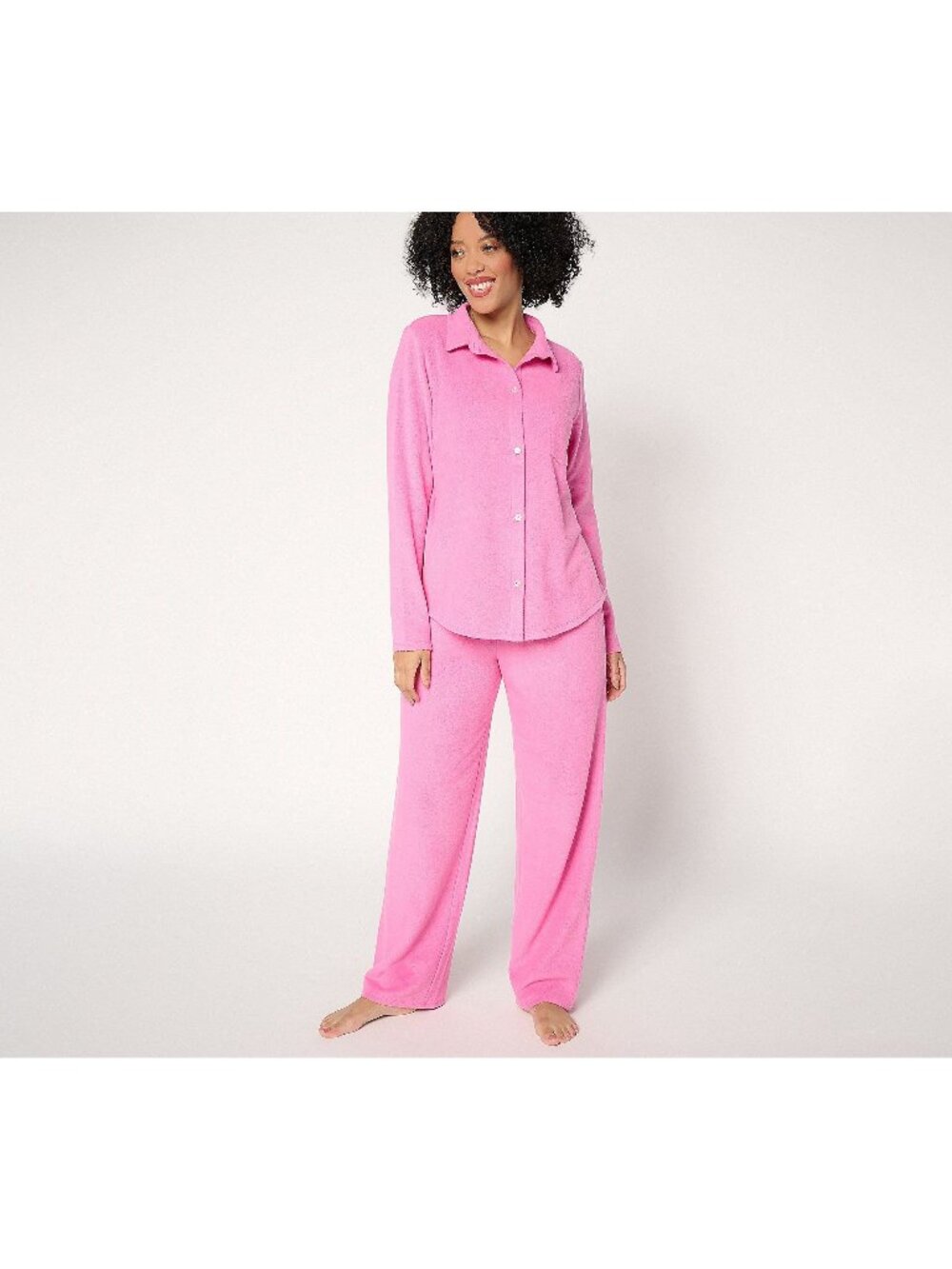 Cuddl Duds PJ Set Small Regular Fleecewear with Stretch Notch Collar Loungewear